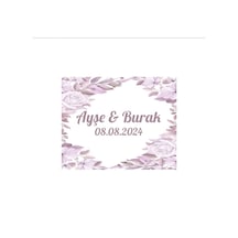 Kış Meyveli Dikdörtgen Etiket Kına Nişan Düğün 3x3 Cm Özel Etiket / 50 Adet Sticker Beyaz