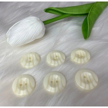 Yuvarlak Model Çizgili 2 Delikli Düğme 32boy 20mm-6 Adet