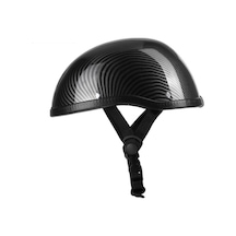 Skycity Klasik Motosiklet Yarım Kask - Abs + Pamuk Malzeme, Evrensel Boy, Yıkama Uygun, Karbon Desenli