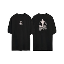 Thewert Unisex Clothing The Incredibles Ön Arka Baskılı Sıyah Oversize T-shirt Siyah
