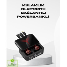Powerbank Özellikli Bluetooth Kablosuz Kulaklık Dokunmatik Kontrol, Uzun Pil Ömrü, Ergonomik Tasarım Diğer