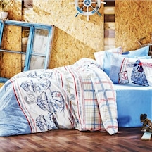 Cottonbox Çift Kişilik Nevresim Takımı %/100 Pamuk S,Sonu Mavi