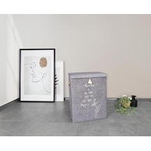 Alas Gri Keçe Kapaklı Mega Kirli Çamaşırlık Kutu Çok Amaçlı Saklama Kutu