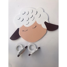 Koyun Ahşap Supla - Amerikan Servis - Tabak Altı Çok Renkli