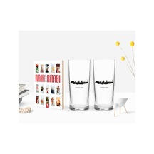 Kişiye Özel Renkli Baskılı Kastamonu Tasarımlı Turistik İkili Rakı Bardağı Ve Rakı Cep Kitabı Hediye Seti-2