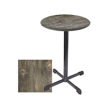Bistro Masa Halley - Werzalit, Wermodin Ve Allzalit Tabla 70 Cm Çap - Old Pine Çok Renkli