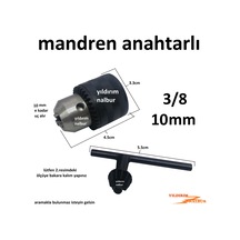 Matkap Mandreni 3/8 10mm Mini Boy Küçük Matkap Anahtarlı Mandıren