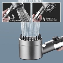 Bosphorusboutique02 2023 Yeni Masaj 3 Ayarlanabilir Filtreli Duş Başlığı Modu Gri, Tıkanma Önleyici Gri