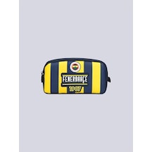 Tr Fenerbahçe Lisanslı Kalemlik, Çubuklu Tasarım, 2 Bölmeli Kalem Çantası, Sarı-lacivert Genel