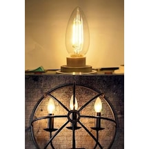 Rustik Led Filament Ampul 4 Watt E14 Duy Sarı Işık Dekoratif Aydınlatma 1, Cam C35