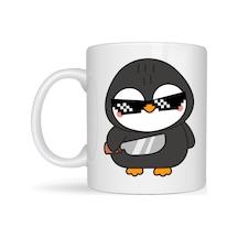 Vaveni Havalı Penguen Tasarımlı Porselen Kupa Model 88 Eğlenceli, Cool & Enerjik Kahve Kupası Arz Çok Renkli