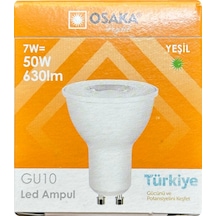 3 Adet Osaka 7w Yeşil Işık Gu10 Duylu Kalın Duy Led Çanak Ampul