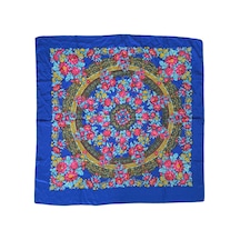 Tikitonki Karanfil Desenli Kare Otantik Eşarp - 90x90 Çok Renkli Çok Renkli