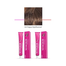 Hubrendy Tedarik 2 Li Set Premium 8.0 Yoğun Açık Kumral - Kalıcı Krem Saç Boyası 2 X 50 G Tüp
