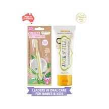 Jack N Jill Bebek Diş Fırçalama Seti Silikon Diş Fırçası + Muz Aromalı Macun 50g