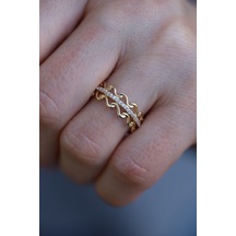 Yenigün Kuyumculuk 14 Ayar Altın Taşlı Su Dalgası Model Yüzük Yzk26433