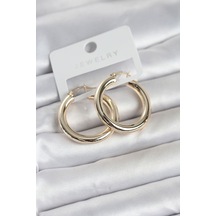 Gold Renk Pirinç Halka 30 Mm Kadın Küpe - Tj-bkp11759 Çok Renkli