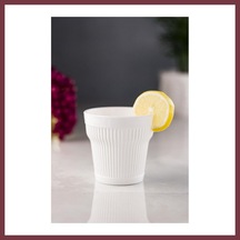 Storeşahin Akrilik Beyaz Tekli Kısa Bardak & Su Meşrubat Kahve Yanı Bardağı 300 Ml Cam Değildir Shn0720