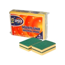 Speed Endüstriyel Bulaşık Süngeri 4 Adet Sarı