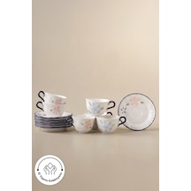Karaca Perla Bloom 6 Kişilik Kahve Fincan Takımı 90 Ml Mavi