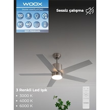 Woox İleri Geri 5 Kanatlı Işıklı Uzaktan Kumandalı, 6 Hız Kademeli Tavan Vantilatör, Sessiz Çalışma