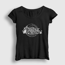 Presmono Kadın Bullet Bullet For My Valentine T-shirt Siyah