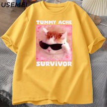 Flood Of Style Komik Kedi T-shirt Sarı