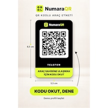 Qr Kodlu Numaratör Araç Ve Motosiklet İçin Qr Etiket Park Numaratörü 8,5x5,5 Cm Siyah Numaraqr