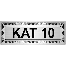 Kat 10 7Cmx20Cm Metal Yönlendirme Levhası Gümüş Renk Metal