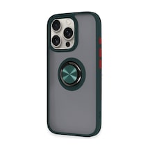 Apple iPhone Uyumlu  16 Pro Max Kılıf Montreal Yüzüklü Silikon Kapak -  Yeşil