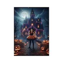 Miço Kids Kız Çocuk Tütü Cadı Kostümü Halloween Parti Çok Renkli