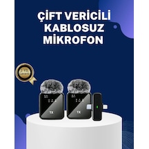 Mey İthalat 2in1 Kablosuz Yaka Mikrofonu İos Ve Android Uyumlu