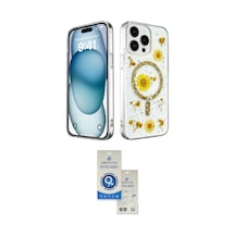 Cep Apple Uyumlu İphone 14 Pro Max Kılıf Kozmos Doku İkili Koruma Seti Najmaddin Pembe