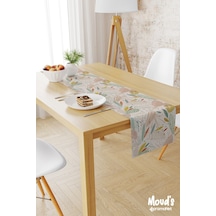 Xero Floral 2 Desenli Baskılı Süet Runner Masa Örtüsü