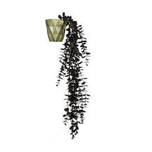 Yapay Çiçek Kahverengi Okaliptus 45 Cm New Collection Gold Elmas Saksıda Yapay Sarkan Bitki Kahverengi