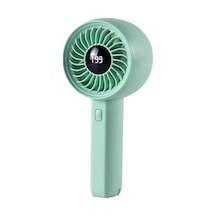 Mini,taşınabilir,şarjlı, Led Göstergeli El Fanı Yeşil Zb162y