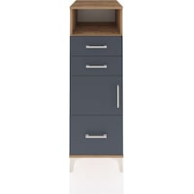 Kronos Dolap 2 Raflı 3 Çekmeceli Tek Kapaklı 44x59x134 Çam-antrasit Atlas Çam