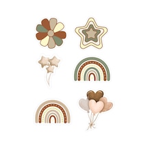 Retro Yenilebilir Cupcake Ve Pasta Resim Baskı