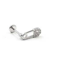 Ataç Tasarım Zirkon Taşlı Gümüş Tragus Helix Piercing Anti Alerjik, Kararma Yapmaz Çok Renkli