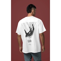 Korn The Nothing Yazılı Rock Metal Sırt Baskılı Unisex Oversize M Beyaz
