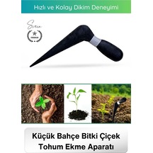 Fide Küçük Bahçe Bitki Çiçek Tohum Ekim Manuel Fide Dikme Aparatı Siyah Saplı Dayanıklı Toprak Deli