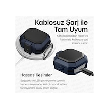 Galaxy Buds 4 Pro Ve Buds 4 İle Uyumlu Darbelere Karşı Ultra Güçlü Çift Renkli Sert Kenarlı Mat Silikon Kılıf Lacivert, Galaxy Buds 4 Pro/4
