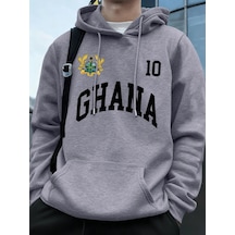 Startmore Tarzsokak Ghana Emblem Letter Printing Hoodie Mens Winter Fleece Warm Pullover Jogging Pocket Sweatshir Gri