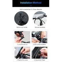 Raxfly Evrensel Motosiklet Gidon Montaj Telefon Standı Tutucu İphone X Xr -