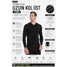 Oıl Company Unisex Dayanıklı Hafif Nefes Alabilir Kumaş Yüksek Isı Korumalı Termal İçlik Uzun Kol Üst Siyah-01