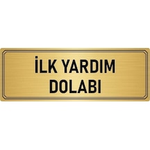 Metal Yönlendirme Levhası, Departman Kapı Isimliği Ilk Yardım Dolabı 5x20 Cm Altın Renk