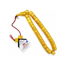 Omari İmzalı Sertifikalı Alman Faturan Sıkma Kehribar Tesbih 15x10 Mm Teker Kesim