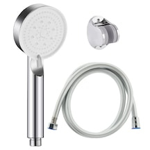 Maxima Gri Turbo 5 Fonksiyonlu Duş Başlığı + Pvc Hortumu + Mafsal Krom