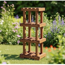 Ahşap Çiçeklik Standı 4 Katlı Saksı Standı Dekoratif Ahşap Raf 120 Cm Kitaplık Bahçe Balkon Standı Kahverengi