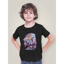 Sevbano Tasarım Thor Baskılı Unisex Yenilmezler Film Çocuk Tişört 1-12 Y Siyah
